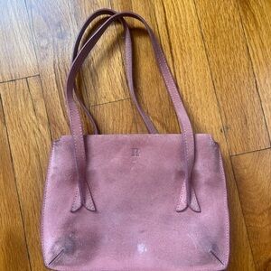 Rouje Dusty Pink Suede Shoulder Bag